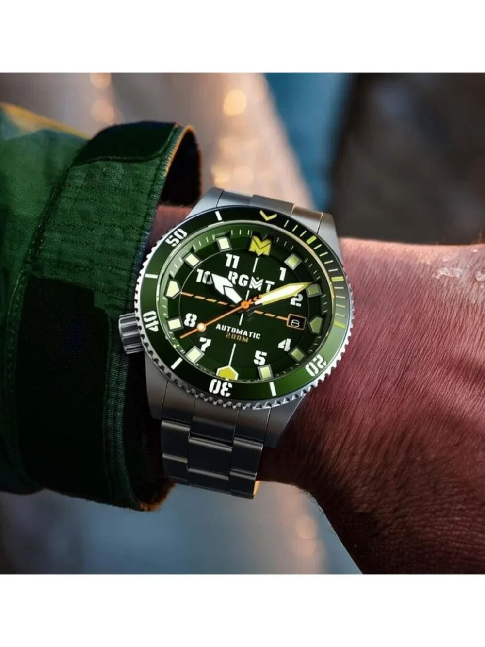 NWT Rgmt Recon Diver Automatic Green Dial Men's Watch